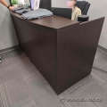 Espresso Straight Office Reception Desk w/ Transaction Counter